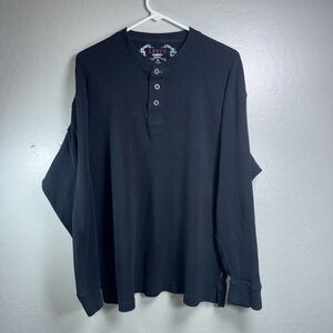Levi’s Black Waffle Knit Henley Long Sleeve Top XL